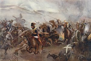 The Charge of the Light Brigade at the Battle of Balaclava on 25th October, 1854, illustration from 